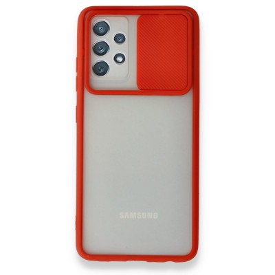 Samsung Galaxy A52s Kılıf Palm Buzlu Kamera Sürgülü Silikon - Kırmızı