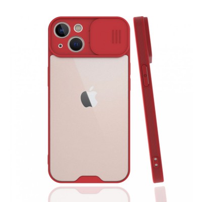 iphone 13 Mini Kılıf Platin Kamera Koruma Silikon - Kırmızı
