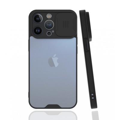 iphone 13 Pro Kılıf Platin Kamera Koruma Silikon - Siyah
