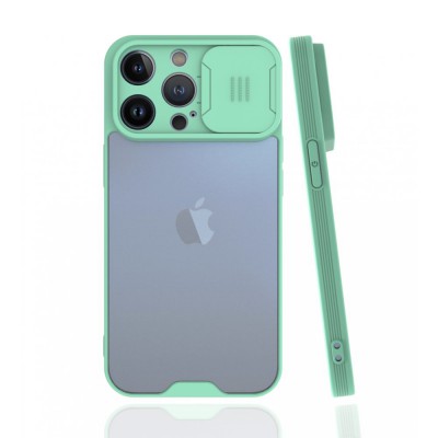 iphone 13 Pro Max Kılıf Platin Kamera Koruma Silikon - Açık Yeşil