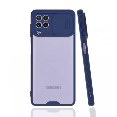 Samsung Galaxy A22 Kılıf Platin Kamera Koruma Silikon - Lacivert