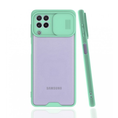 Samsung Galaxy A22 Kılıf Platin Kamera Koruma Silikon - Açık Yeşil