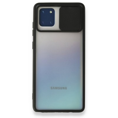 Samsung Galaxy A81 / Note 10 Lite Kılıf Palm Buzlu Kamera Sürgülü Silikon - Siyah