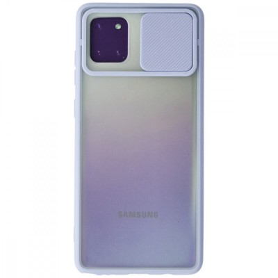 Samsung Galaxy A81 / Note 10 Lite Kılıf Palm Buzlu Kamera Sürgülü Silikon - Lila