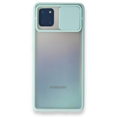 Samsung Galaxy A81 / Note 10 Lite Kılıf Palm Buzlu Kamera Sürgülü Silikon - Turkuaz