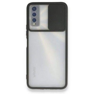 Vivo Y11s Kılıf Palm Buzlu Kamera Sürgülü Silikon - Siyah