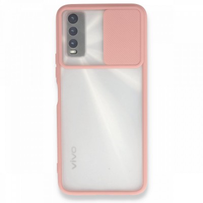 Vivo Y20 Kılıf Palm Buzlu Kamera Sürgülü Silikon - Pembe