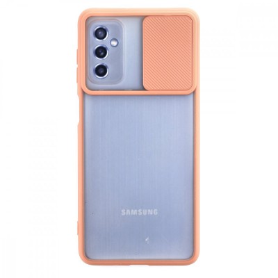 Samsung Galaxy M52 5g Kılıf Palm Buzlu Kamera Sürgülü Silikon - Pembe