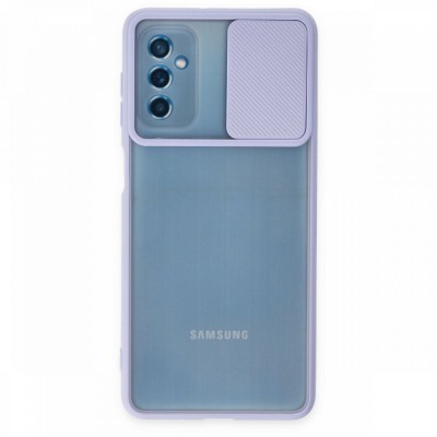 Samsung Galaxy M52 5g Kılıf Palm Buzlu Kamera Sürgülü Silikon - Lila