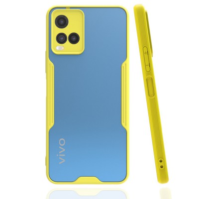 Vivo Y21 Kılıf Platin Silikon - Sarı