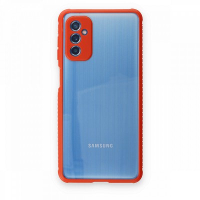 Samsung Galaxy M52 5g Kılıf Miami Şeffaf Silikon  - Kırmızı