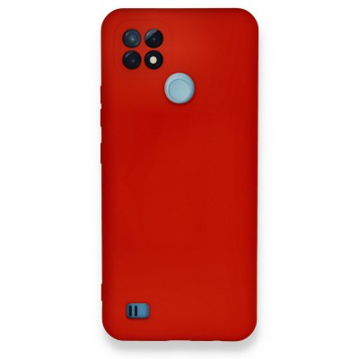 Realme C21 Kılıf Nano içi Kadife  Silikon - Kırmızı