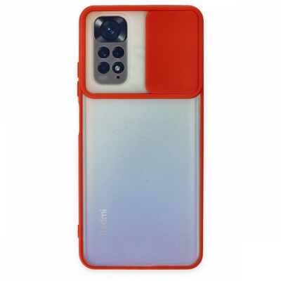 Xiaomi Redmi Note 11s Kılıf Palm Buzlu Kamera Sürgülü Silikon - Kırmızı