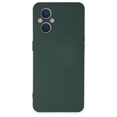 Oppo Reno 8 Lite Kılıf Nano içi Kadife  Silikon - Koyu Yeşil