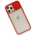 iphone 12 Pro Max Kılıf Palm Buzlu Kamera Sürgülü Silikon - Kırmızı