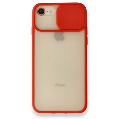 iphone 7 Kılıf Palm Buzlu Kamera Sürgülü Silikon - Kırmızı