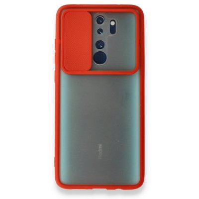 Xiaomi Redmi Note 8 Pro Kılıf Palm Buzlu Kamera Sürgülü Silikon - Kırmızı