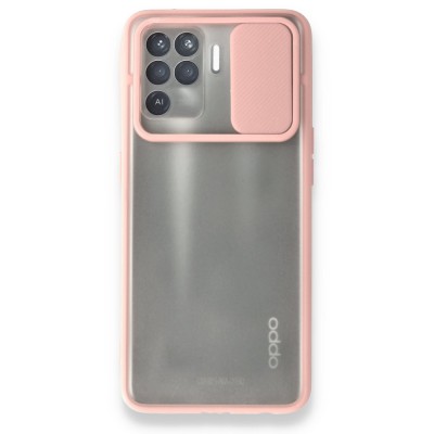 Oppo Reno 5 Lite Kılıf Palm Buzlu Kamera Sürgülü Silikon - Pembe