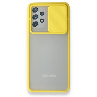 Samsung Galaxy A32 Kılıf Palm Buzlu Kamera Sürgülü Silikon - Sarı