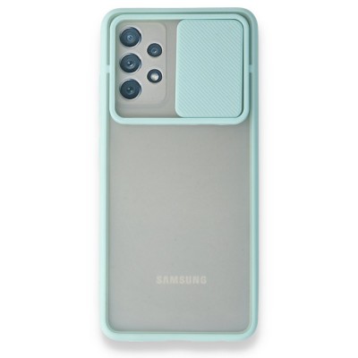 Samsung Galaxy A32 Kılıf Palm Buzlu Kamera Sürgülü Silikon - Turkuaz