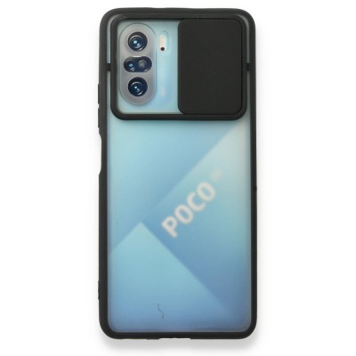 Xiaomi Poco F3 Kılıf Palm Buzlu Kamera Sürgülü Silikon - Siyah