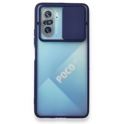 Xiaomi Poco F3 Kılıf Palm Buzlu Kamera Sürgülü Silikon - Lacivert