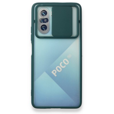 Xiaomi Poco F3 Kılıf Palm Buzlu Kamera Sürgülü Silikon - Yeşil