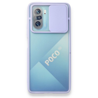 Xiaomi Poco F3 Kılıf Palm Buzlu Kamera Sürgülü Silikon - Lila