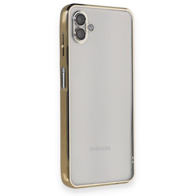 Samsung Galaxy A04 Kılıf Razer Lensli Silikon - Gold