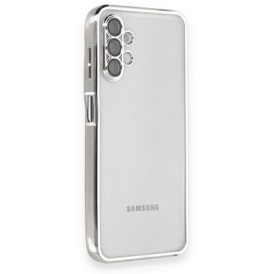 Samsung Galaxy A04s Kılıf Razer Lensli Silikon - Gümüş