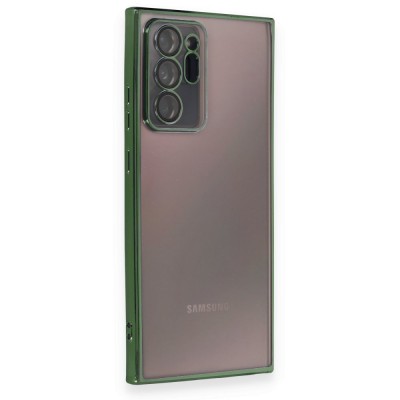 Samsung Galaxy Note 20 Ultra Kılıf Razer Lensli Silikon - Yeşil