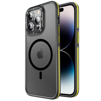 Joko iphone 14 Pro Max Kılıf Rocky Magsafe Kapak - Siyah-sarı