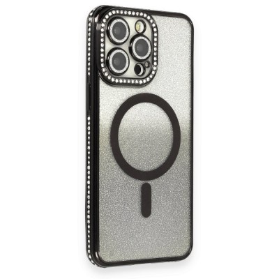 iphone 14 Pro Kılıf Joke Simli Magneticsafe Kılıf - Siyah