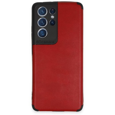 Samsung Galaxy S21 Ultra Kılıf Loop Deri Silikon - Kırmızı