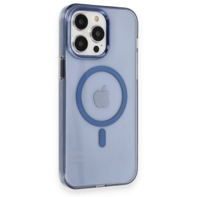 iphone 13 Pro Max Kılıf Tron Şeffaf Magsafe Kapak - Mavi