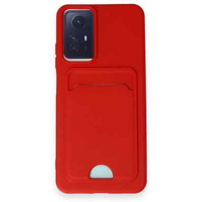 Xiaomi Redmi Note 12s Kılıf Kelvin Kartvizitli Silikon - Kırmızı