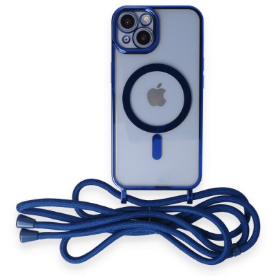 iphone 14 Kılıf Divo Lazer Askılı Magsafe Kapak - Mavi