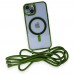 iphone 14 Kılıf Divo Lazer Askılı Magsafe Kapak - Koyu Yeşil