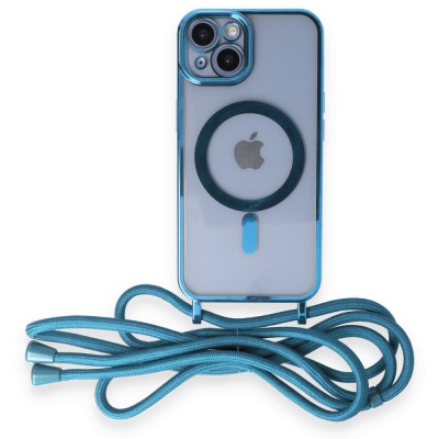 iphone 14 Kılıf Divo Lazer Askılı Magsafe Kapak - Sierra Blue