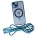iphone 14 Kılıf Divo Lazer Askılı Magsafe Kapak - Sierra Blue