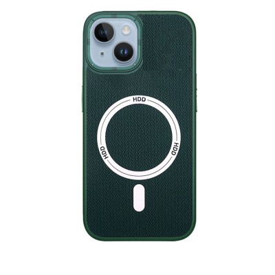 iphone 15 Kılıf Hbc-157 Granada Magneticsafe Kapak - Koyu Yeşil