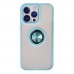 iphone 15 Pro Kılıf Montreal Yüzüklü Silikon Kapak - Buz Mavi