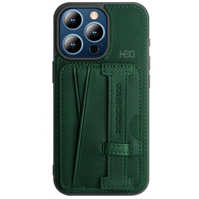 Hdd iphone 15 Pro Kılıf Hd Deri Kartvizitli Kapak - Yeşil