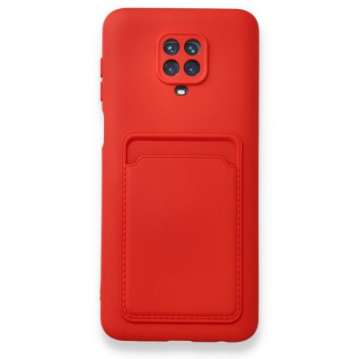 Xiaomi Redmi Note 9 Pro Kılıf Kelvin Kartvizitli Silikon - Kırmızı