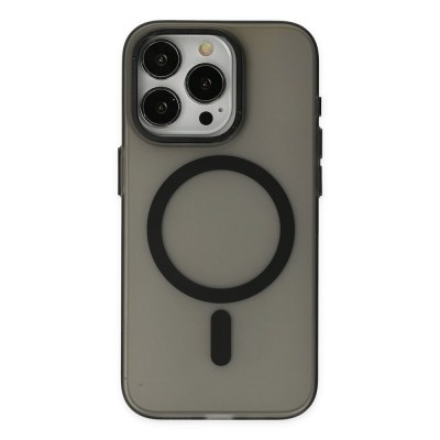 iphone 15 Pro Kılıf Lodos Magneticsafe Mat Kapak - Siyah