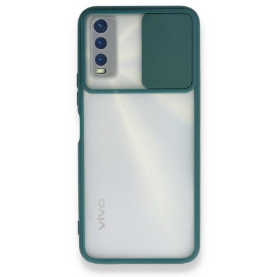 Vivo Y11s Kılıf Palm Buzlu Kamera Sürgülü Silikon - Yeşil
