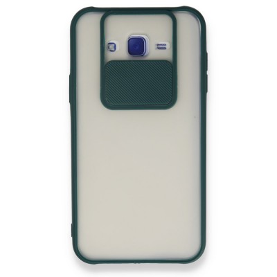 Samsung Galaxy J7 Kılıf Palm Buzlu Kamera Sürgülü Silikon - Yeşil