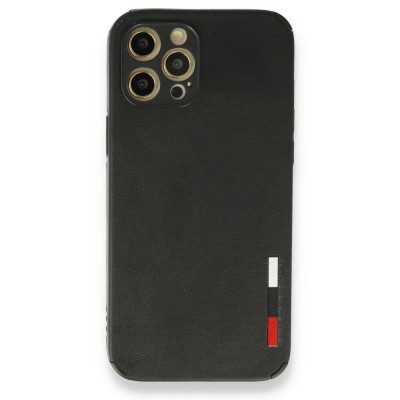 iphone 12 Pro Max Kılıf Loop Deri Silikon - Siyah