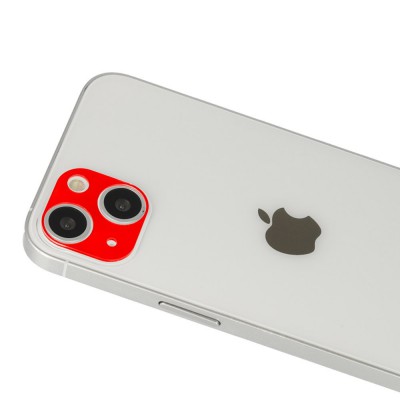 iphone 13 Rainbow Kamera Lens Koruma Cam - Kırmızı