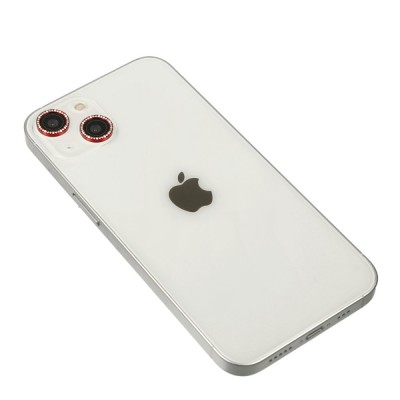 iphone 14 Diamond Kamera Lens - Kırmızı